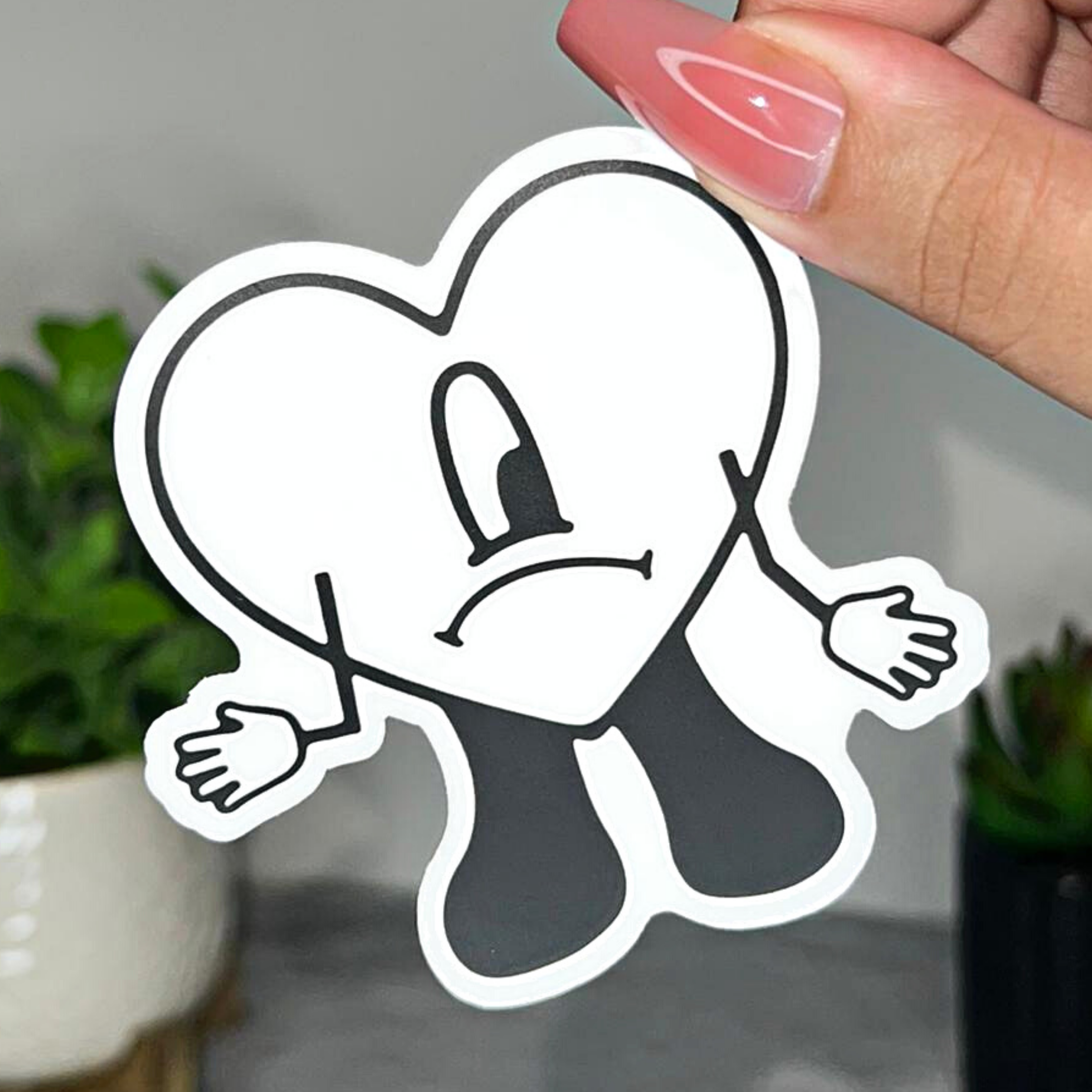 Sad Heart Black & White | Sticker